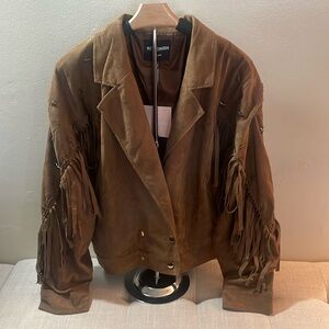 Kittenish Brown Fringe Jacket